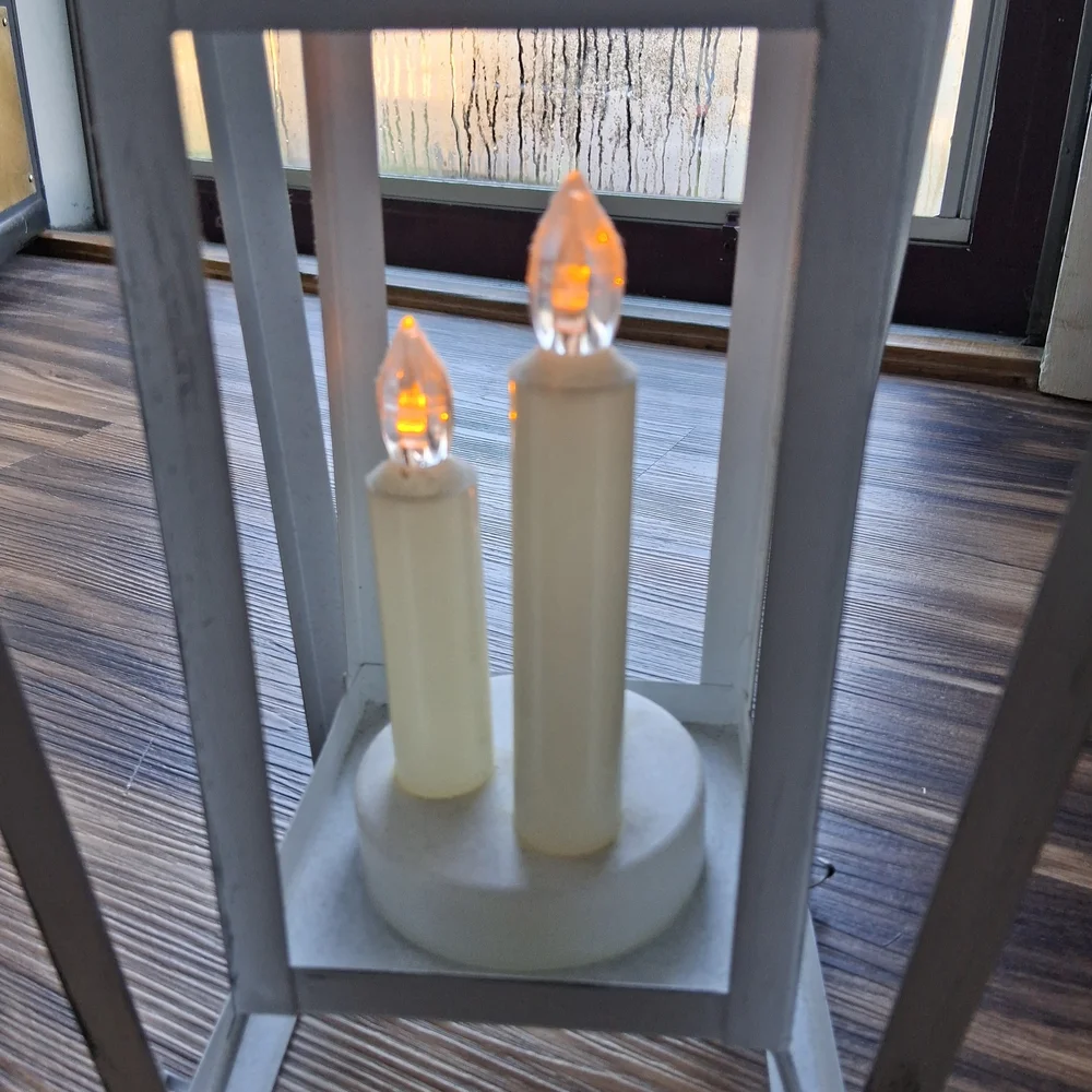 White Lantern Candle Holder